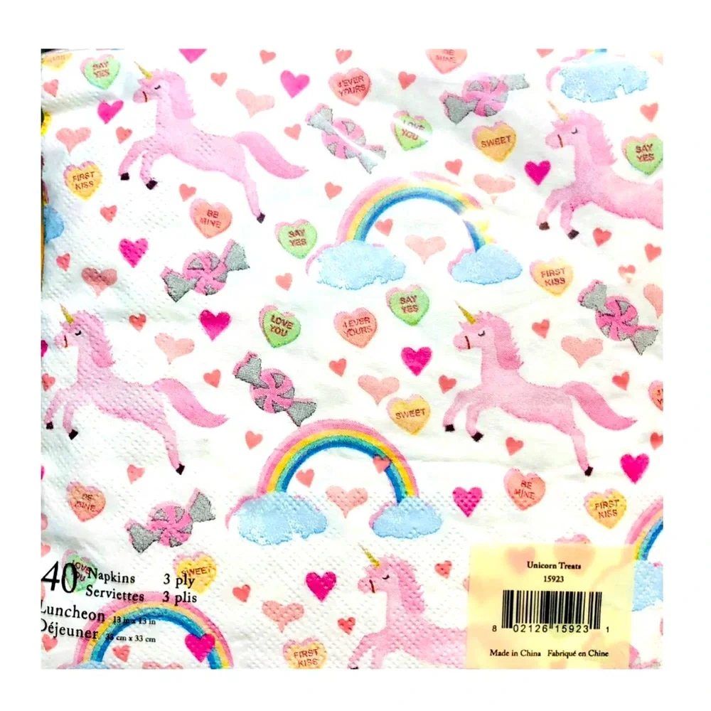 Molly & Rex Unicorn Icon Treats Paper Luncheon Napkins (15923),  40 ct